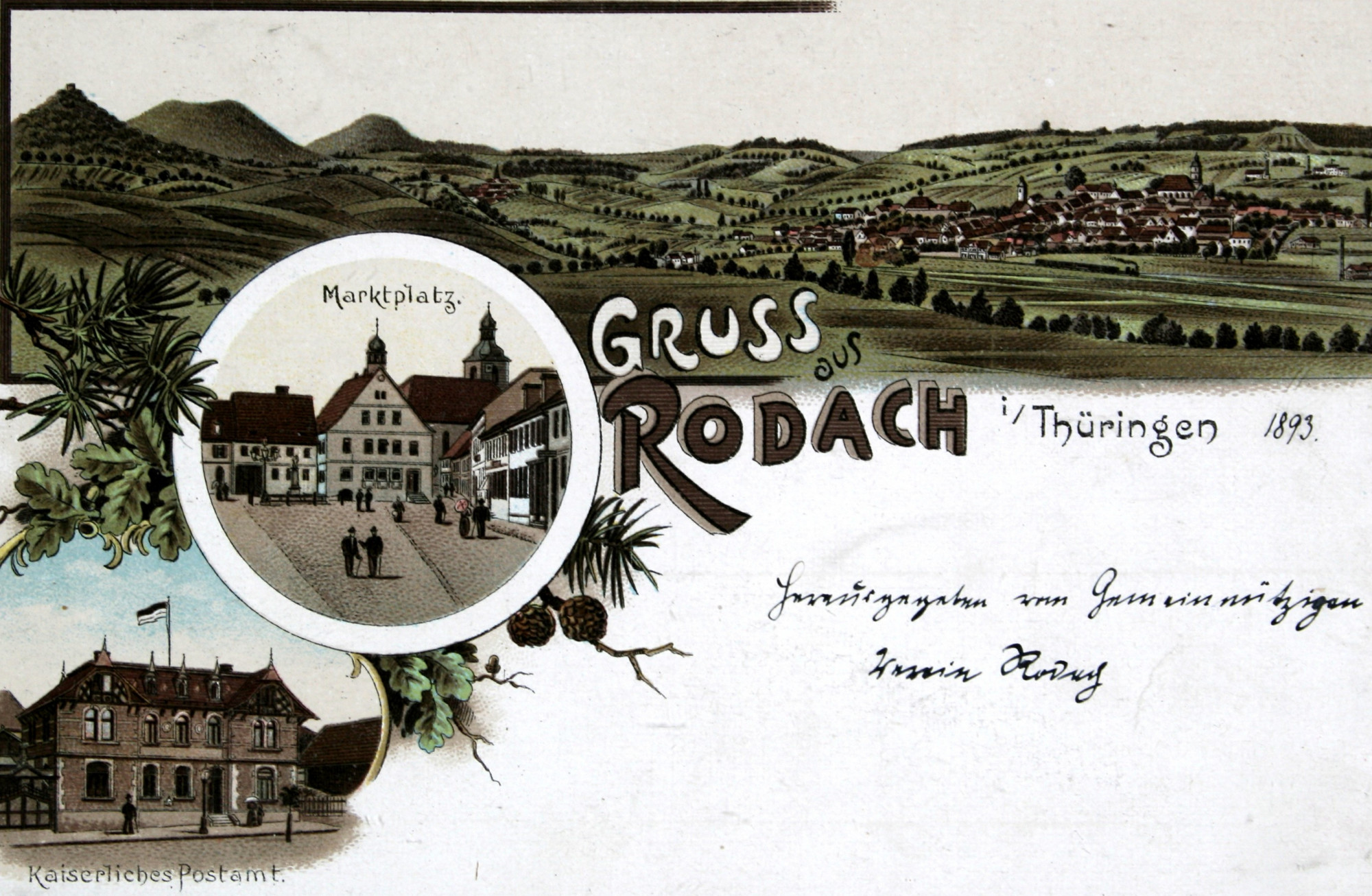 Postkarte Rodach 1893